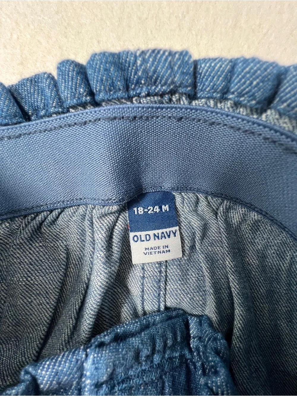 Girls Blue Denim Paperbag Waist Skirt - NWT